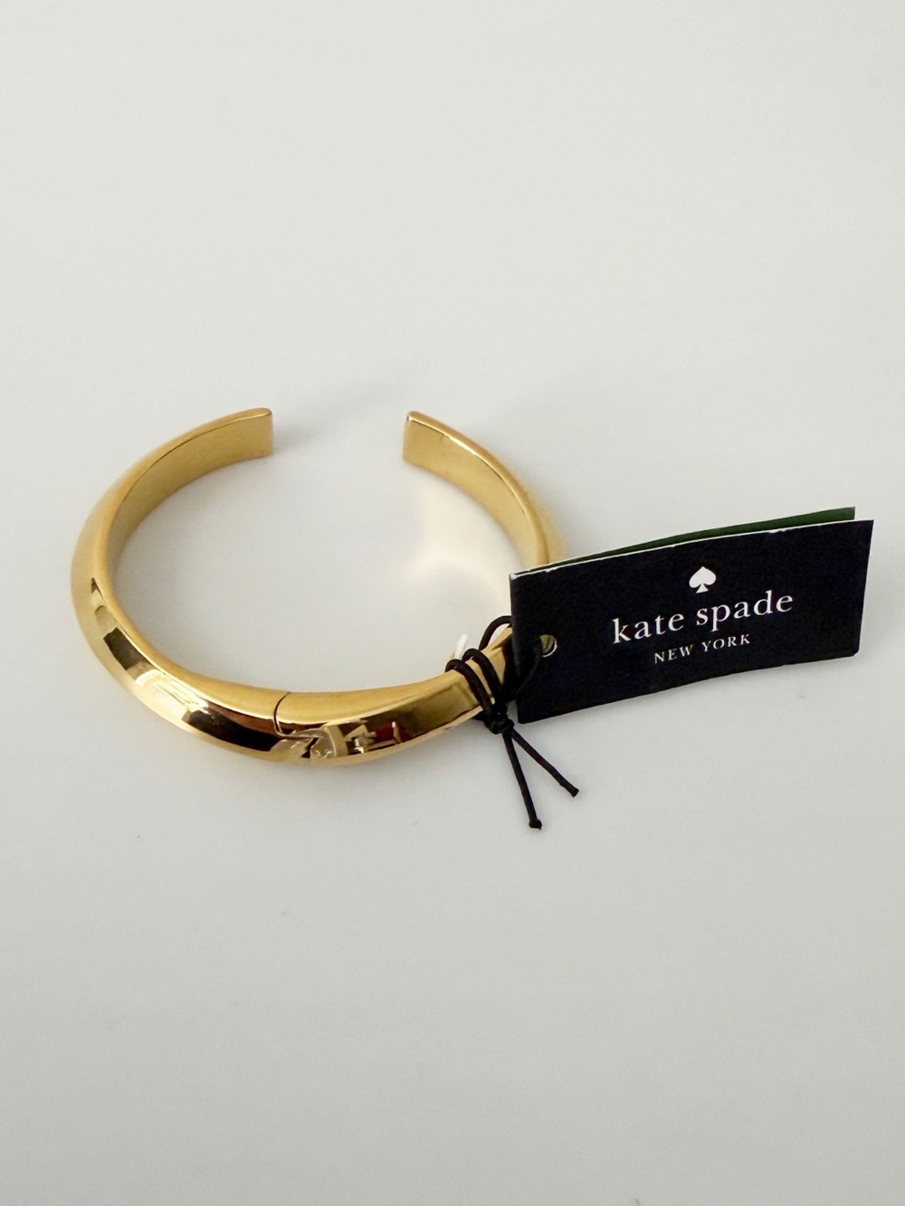 Kate Spade Raise The Bar Gold Tone Hinge Bracelet Bangle Cuff NWT